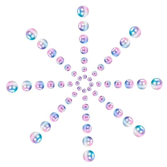 420 шт 7 стиль радуги абс пластик имитация жемчуга, градиент русалка жемчужные бусы, круглые