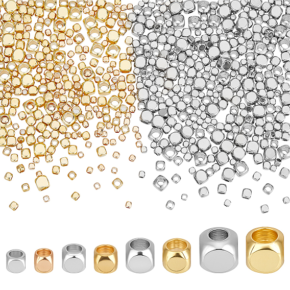 600 латунные бусины шт., кубические