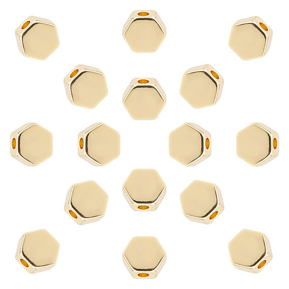 Messing Perlen, Hexagon