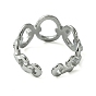 304 Stainless Steel Open Cuff Ring, Hollow Oval