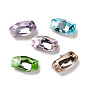 K9 Glass Rhinestone Cabochons, Pointed Back & Back Plated, Rectangle