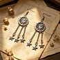 Серьги-люстры из сплава в виде луны, звезды и солнца для женщин