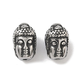 Ретро 316 хирургические бусины из нержавеющей стали, Голова Будды, ручная полировка