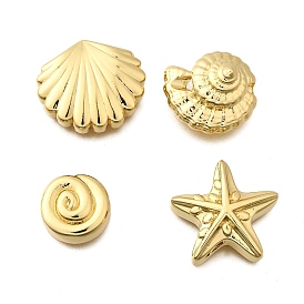 Латунные бусины серии «Океан», стойки покрытие, долговечный, без свинца и без кадмия, реальный 18 k позолоченный