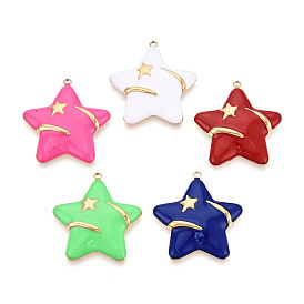 304 подвески из нержавеющей стали и эмали, звезды прелести, золотые