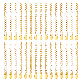 30шт. вакуумное покрытие pvd 304 удлинитель цепи из нержавеющей стали, концевые цепочки с овальным язычком