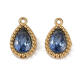 Ионное покрытие (ip) 304 подвески из нержавеющей стали с микропаве из кубического циркония, реальный 18 k позолоченный, очарование слезы