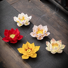 Flower Ceramic Incense Burners Holder, Aromatherapy Furnace Home Decor