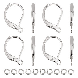 100 шт. 304 серьги с рычагом из нержавеющей стали, с петлями и соединительными кольцами (шт.)