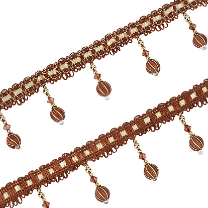Curtain Plastic Beaded Fringe Trim, Polyester Tassel Embellishments