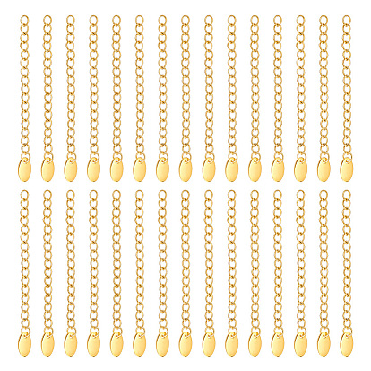 30шт. вакуумное покрытие pvd 304 удлинитель цепи из нержавеющей стали, концевые цепочки с овальным язычком