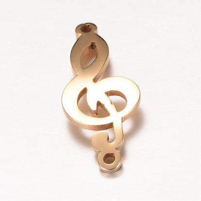 201 Stainless Steel Links Connectors,  Musical Note, Random Musical Note Direction