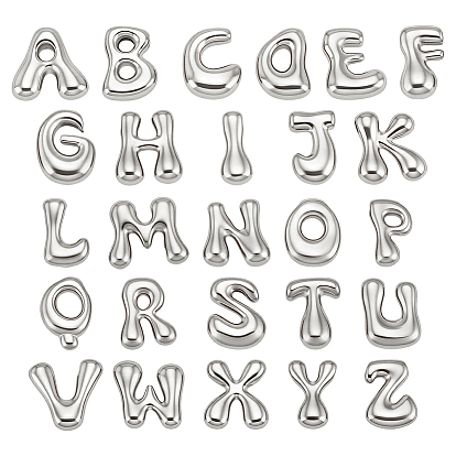 26шт. 26 стили пухлых подвесок из нержавеющей стали, подвески с буквой az~z