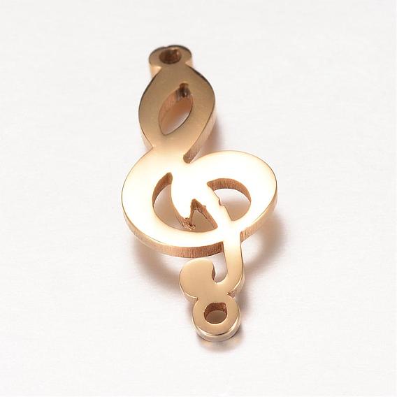 201 Stainless Steel Links Connectors,  Musical Note, Random Musical Note Direction