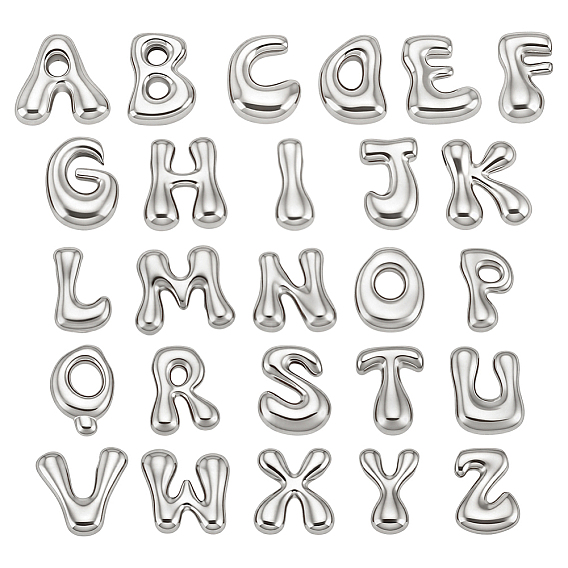 26шт. 26 стили пухлых подвесок из нержавеющей стали, подвески с буквой az~z