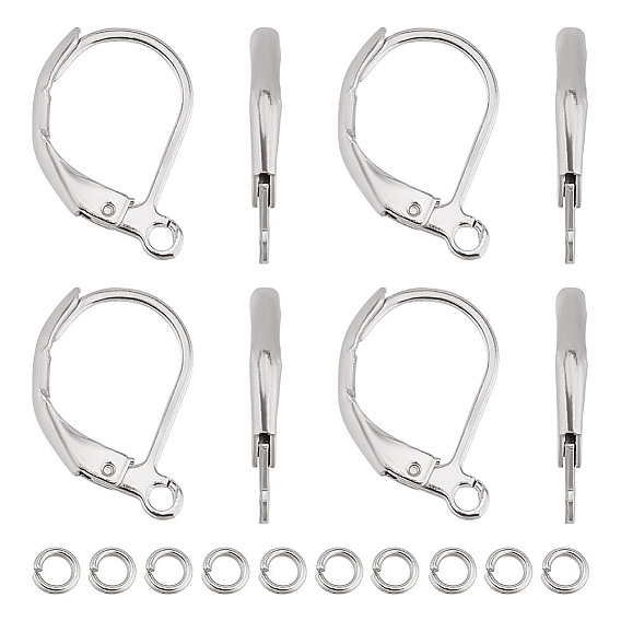 100 шт. 304 серьги с рычагом из нержавеющей стали, с петлями и соединительными кольцами (шт.)