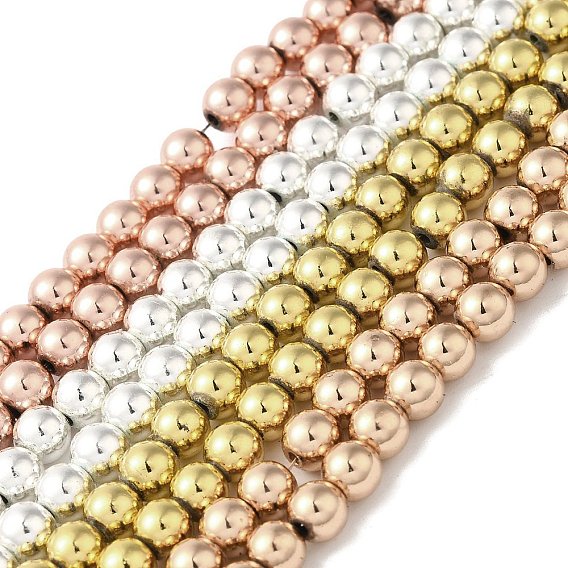 Гальванические нити синтетических магнитных гематитовых бусин, круглые