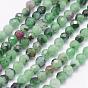Natural Ruby in Zoisite Beads Strands, Faceted, Round