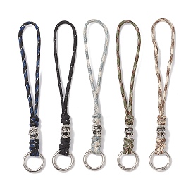 10 piezas 5 colores calavera de aleación 7 núcleos internos de poliéster y spandex cuerdas colgantes decoraciones, con anillos de resorte de aleación de zinc