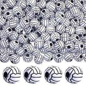 200 шт. Акриловые бусины в стиле ремесел, спортивные бусы, волейбол