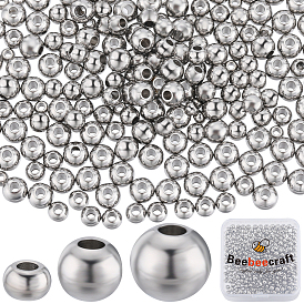 450 шт. 3 стиль 304 круглые бусины из нержавеющей стали