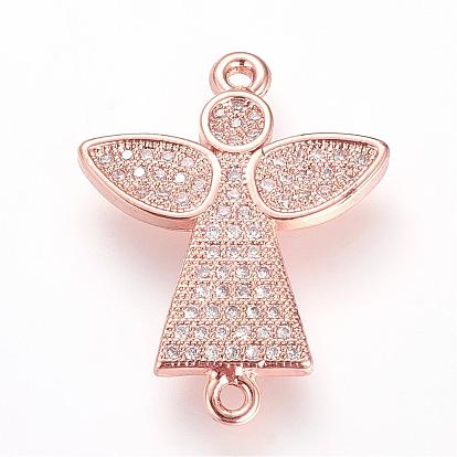 Long-Lasting Plated Brass Micro Pave Cubic Zirconia Links, Angel