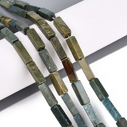 Нити бусин из натурального нефрита шушан, кубоид