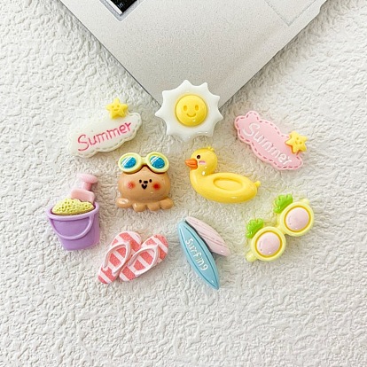 Летняя тематика непрозрачные смоляные кабошоны, разнообразные