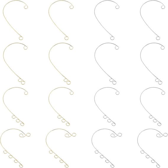 48шт 8 стиль 316 ушные манжеты из нержавеющей стали, альпинистская обертка вокруг непрокалывающих сережек с петлями