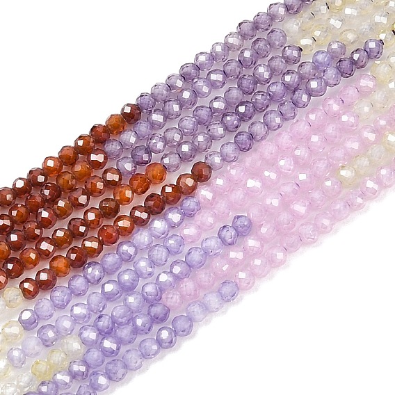 Бусы из циркония, граненые, круглые