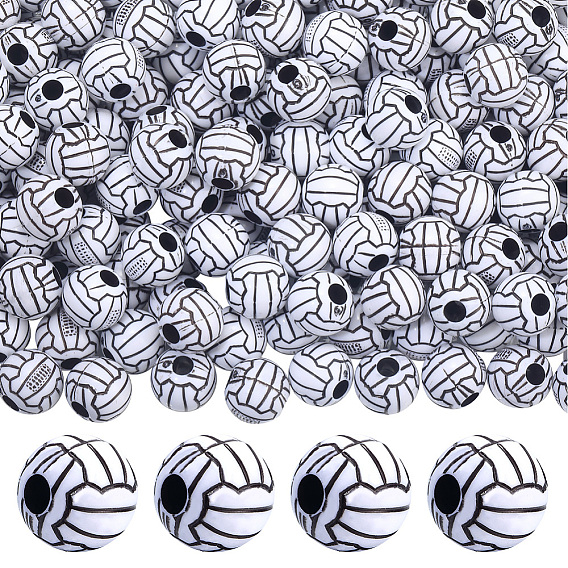 200 шт. Акриловые бусины в стиле ремесел, спортивные бусы, волейбол