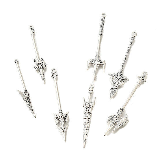 Тибетский сплав стиля большие кулоны, без кадмия и без свинца, очарование алебарды