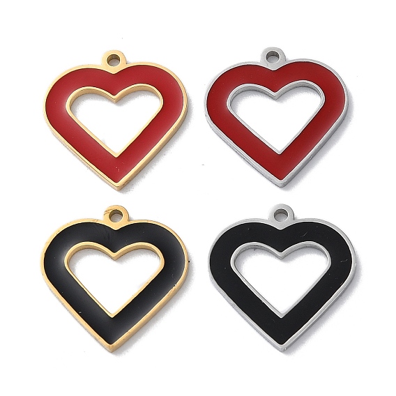 304 подвески из нержавеющей стали, с эмалью, шарма сердца