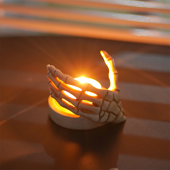Resin Skull Hand Candle Holder
