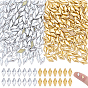 480 piezas 2 colores tachuelas de estrella termoadhesivas de aluminio, tachuelas traseras planas, pegamento plano en tachuelas