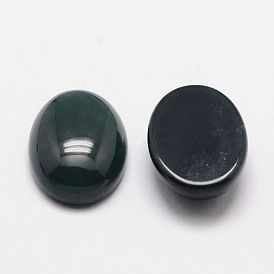Natural Black Agate Cabochons, Dyed, Oval