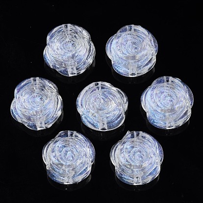 Transparent Acrylic Beads, Glitter Powder, Flower