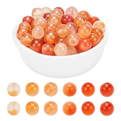 Dyed Natural Agate Faceted Round Beads Strands