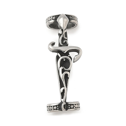 304 подвески-соединители в форме меча из нержавеющей стали, для изготовления браслета из кожанного шнура