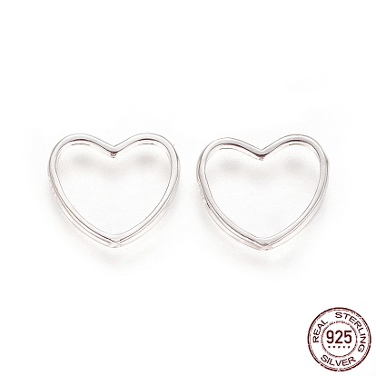 925 cadres de perles en argent sterling, avec cachet 925, cœur