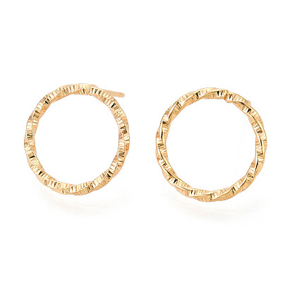 Латунь серьги, долговечный, твист кольцо, без никеля 