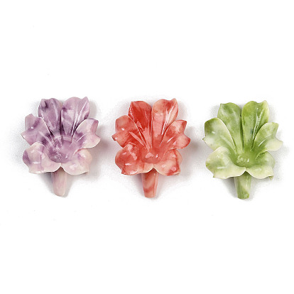 Резные бусины из синтетического коралла, цветок