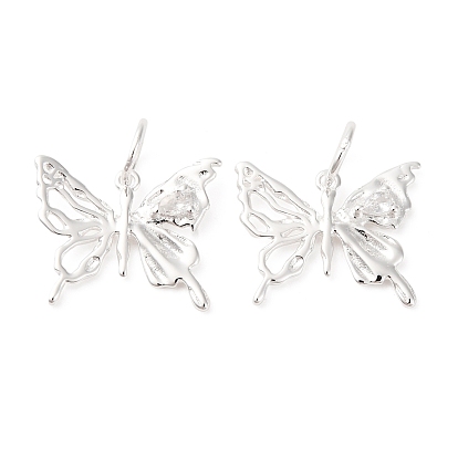 925 стерлингов серебряные подвески, полые подвески-бабочки с соединительными кольцами и 925 штампом