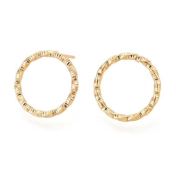 Латунь серьги, долговечный, твист кольцо, без никеля 