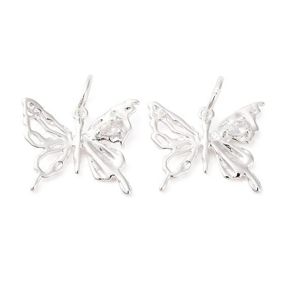 925 стерлингов серебряные подвески, полые подвески-бабочки с соединительными кольцами и 925 штампом