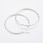 304 Stainless Steel Hoop Earrings, Hypoallergenic Earrings, Twisted Ring Shape