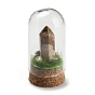 Gemstone Bullet Display Decoration with Glass Dome Cloche Cover, Cork Base Bell Jar Ornaments for Home Decoration