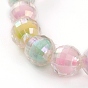 Bracelets extensibles en perles acryliques transparentes pour enfants, Perle en bourrelet, couleur ab , ronde à facettes