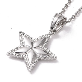 304 collar con colgante de pentagrama de acero inoxidable para mujer