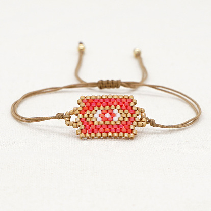 Miyuki DB Handmade Geometric Bracelet with Antique Beads